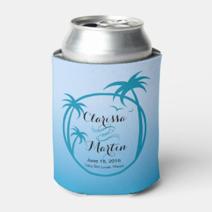 Palm Beach Tropical Logo sky blue Can Cooler