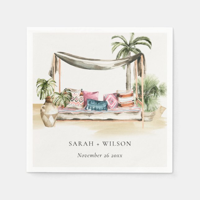 Palm Beach Tropical Palm Beach Cabana Wedding Napkins (Front)