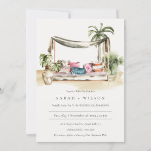 Palm Beach Tropical Palm Cabana Wedding Invite
