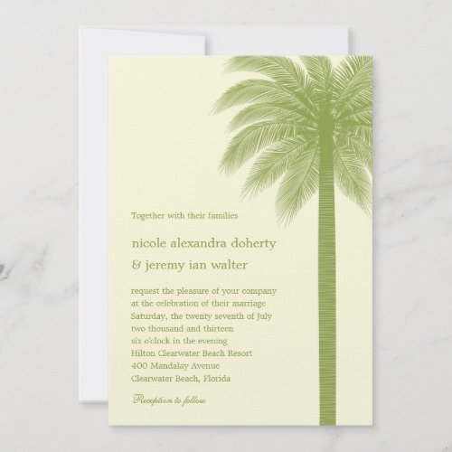 Palm Beach Wedding Invitations - Green