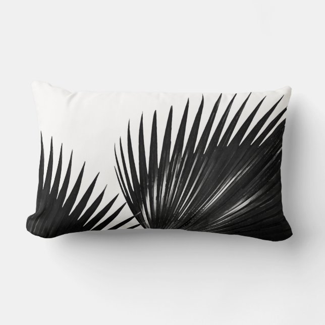 Palm Botanical Tropical Print Lumbar Pillow (Front)