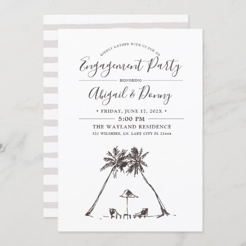 Palm Breeze  Engagement Party Invitation