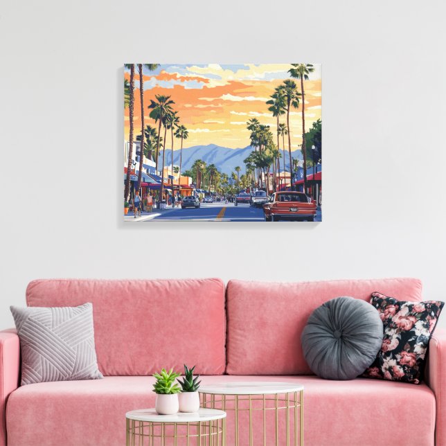 PALM CANYON DRIVE-PALM SPRINGS CA  CANVAS PRINT (Insitu(LivingRoom))
