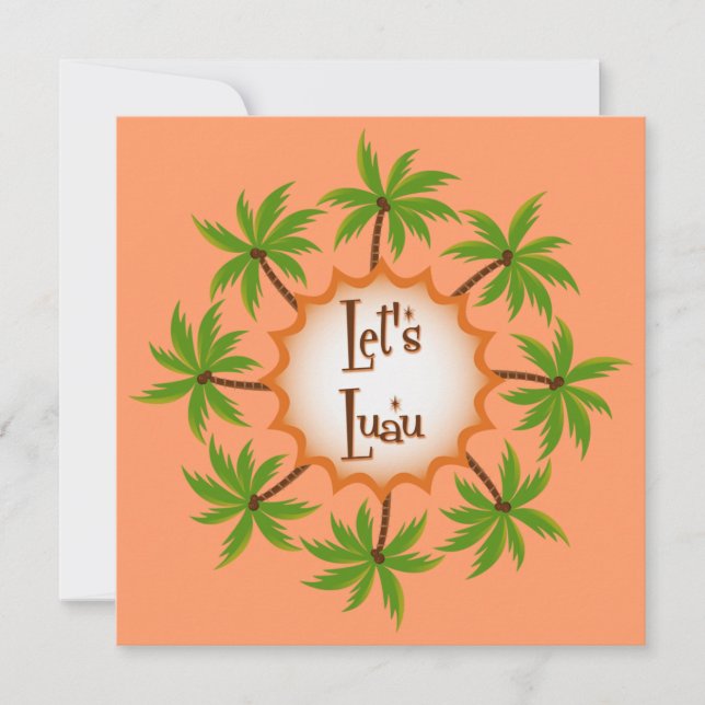 Palm Circle Luau Invitation (Front)