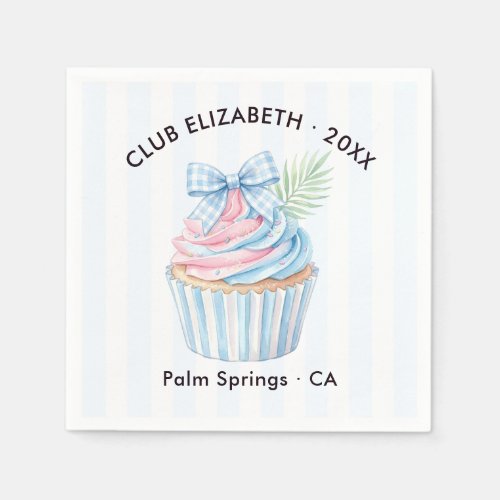 Palm Club Custom Year Palm Springs Bachelorette Napkins