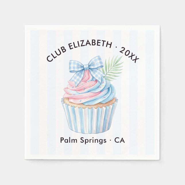 Palm Club Custom Year Palm Springs Bachelorette Napkins (Front)