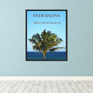 Palm Coast Daybreak Family Name & Trip Year Canvas Print