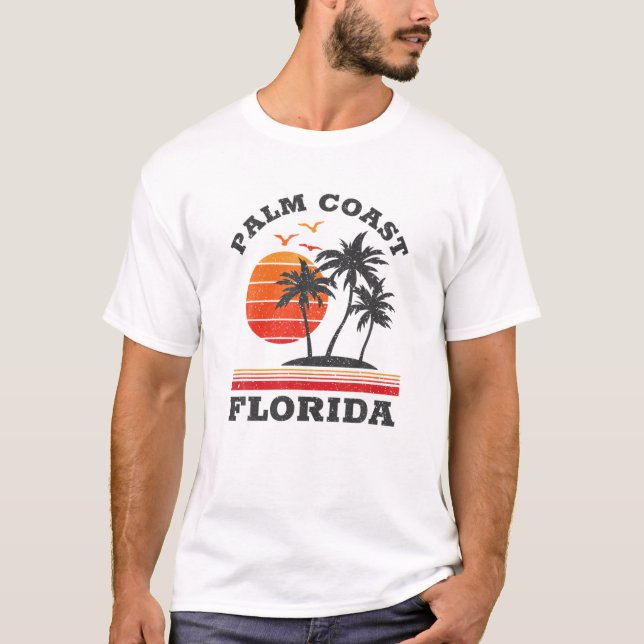 Palm Coast Florida Retro Souvenir Gift T-Shirt (Front)