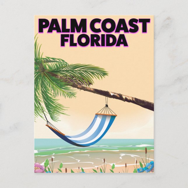 Palm Coast Florida travel poster. Postcard (Front)