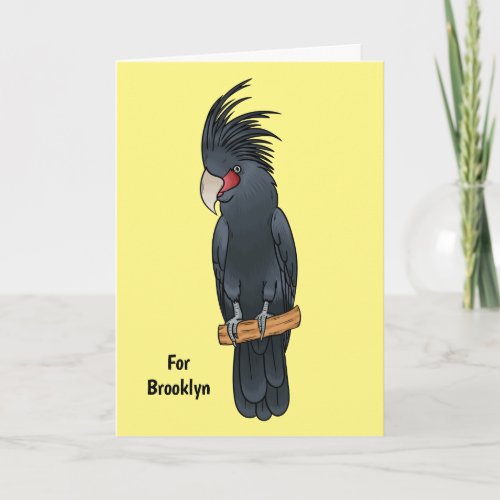 Palm cockatoo bird cartoon illustration  card