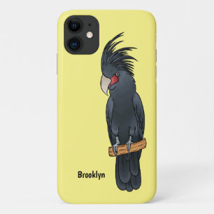 Palm cockatoo bird cartoon illustration  iPhone 11 case