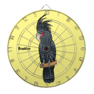 Palm cockatoo bird cartoon illustration  dart board