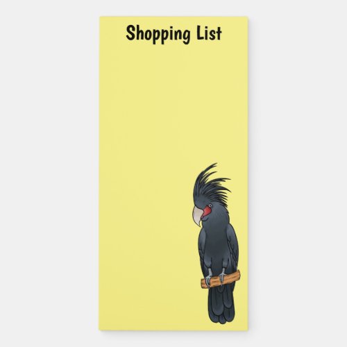 Palm cockatoo bird cartoon illustration magnetic notepad