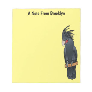 Palm cockatoo bird cartoon illustration notepad
