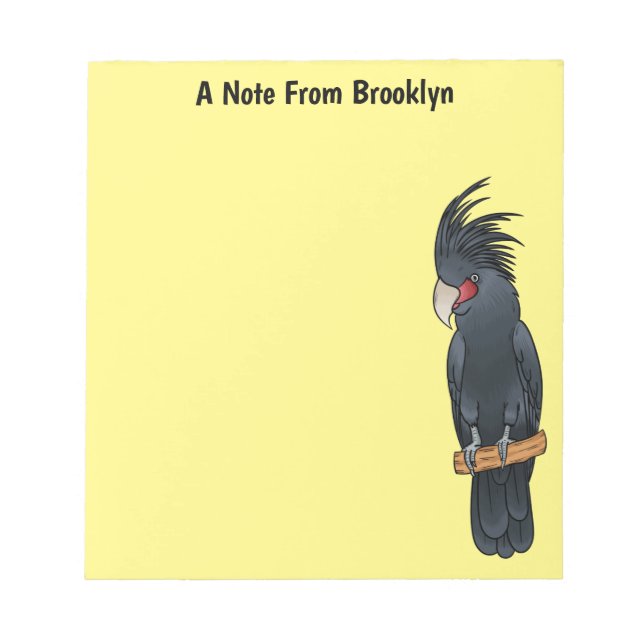 Palm cockatoo bird cartoon illustration notepad (Front)