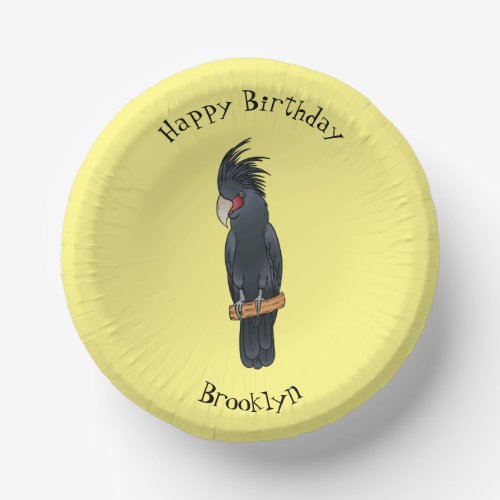 Palm cockatoo bird cartoon illustration  paper bowls