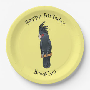 Palm cockatoo bird cartoon illustration paper plates