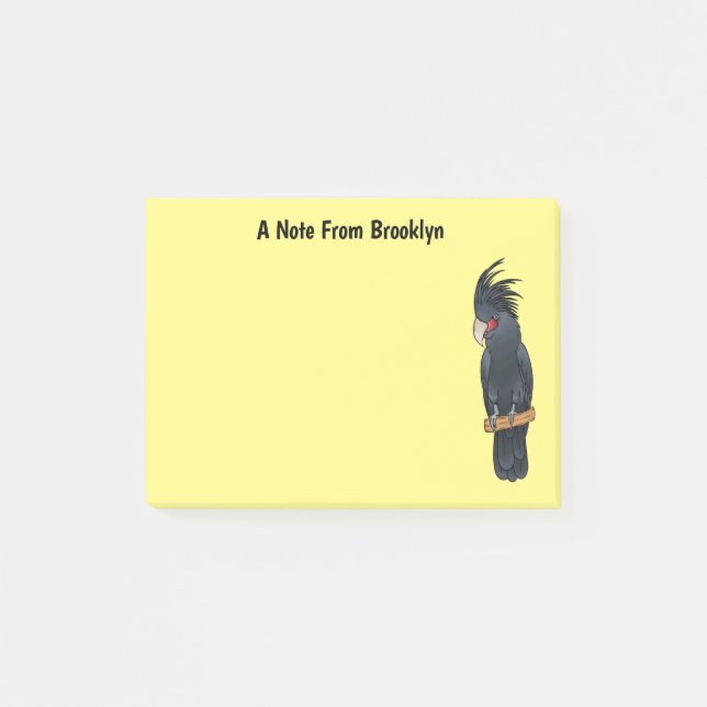 Palm cockatoo bird cartoon illustration  post-it notes (Front)