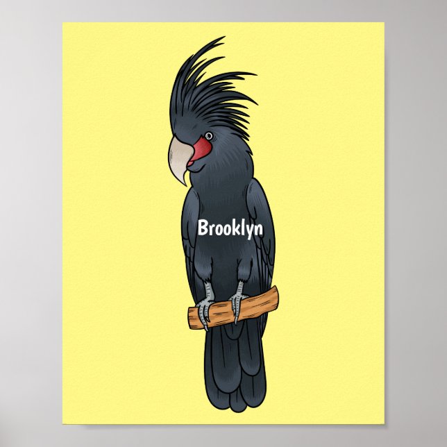 Palm cockatoo bird cartoon illustration  poster (Front)