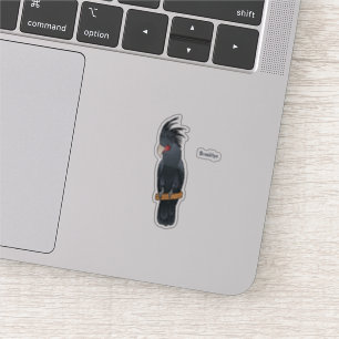 Palm cockatoo bird cartoon illustration sticker
