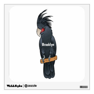 Palm cockatoo bird cartoon illustration  wall decal