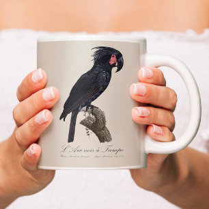 Palm Cockatoo, Probosciger aterrimus parrot, retro Coffee Mug