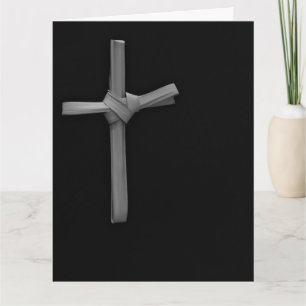 Palm Cross on Black Elegant Minimalist Easter Card