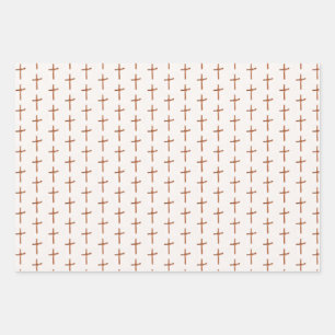 Palm Cross on White  Wrapping Paper Sheets