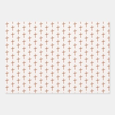 Palm Cross on White  Wrapping Paper Sheets