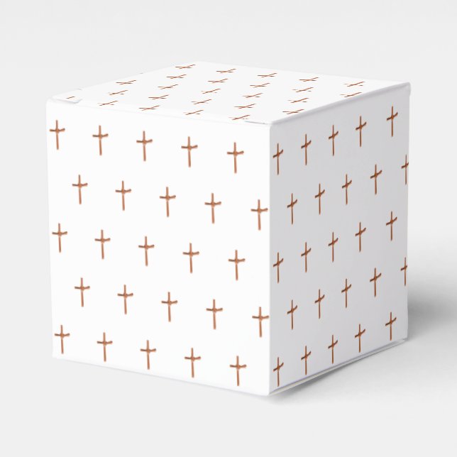 Palm Cross Pattern Favor Boxes (Front Side)