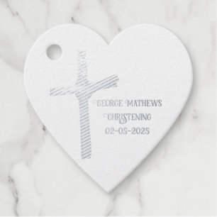 Palm Cross Personalized Christening, Communion Foil Favor Tags