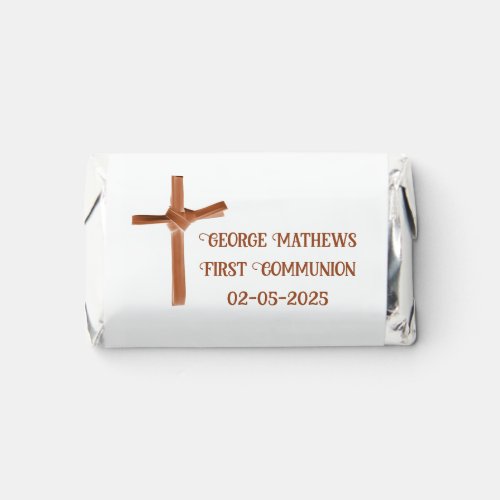 Palm Cross Personalized Favors Baptism Communion Hersheys Miniatures