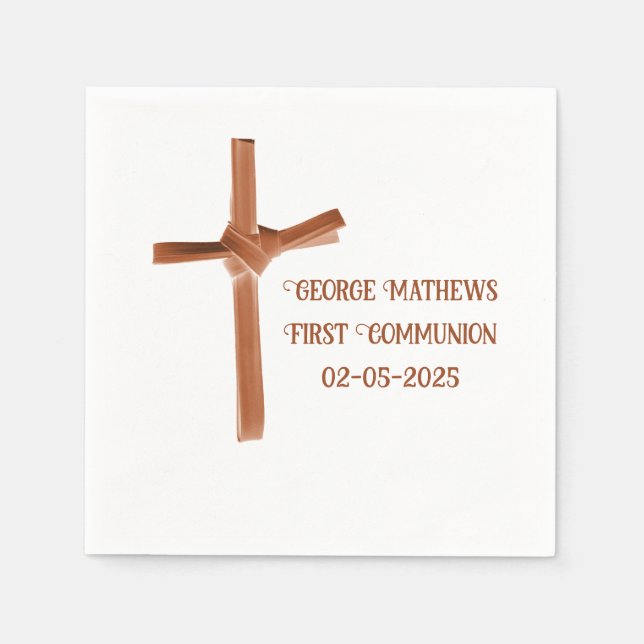 Palm Cross personalized Napkins (Front)