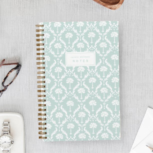 Palm Damask Personalized Notebook Seaspray
