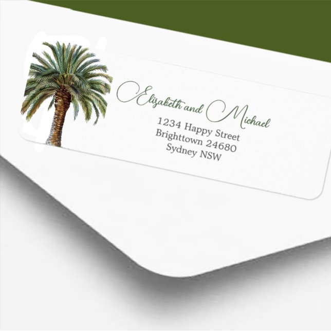 Palm Date Tree Elegant Modern Chic  Label (Creator Uploaded)