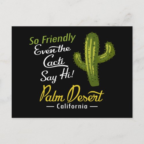 Palm Desert Cactus Funny Retro Postcard