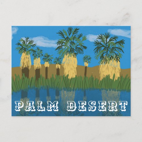 Palm Desert Palm Springs Oasis California Mojave Holiday Postcard