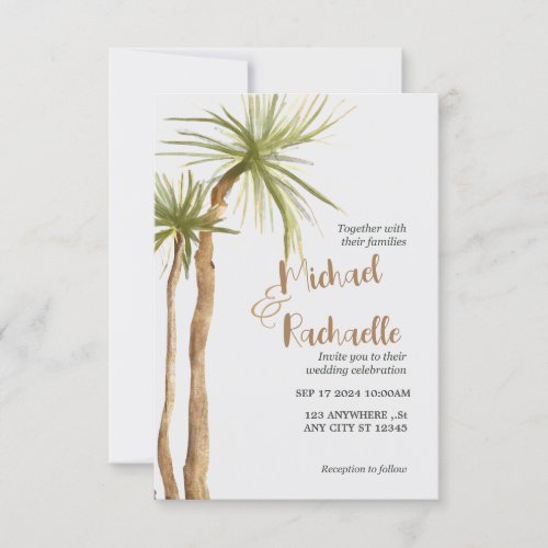 Palm Destination Wedding Invitations 