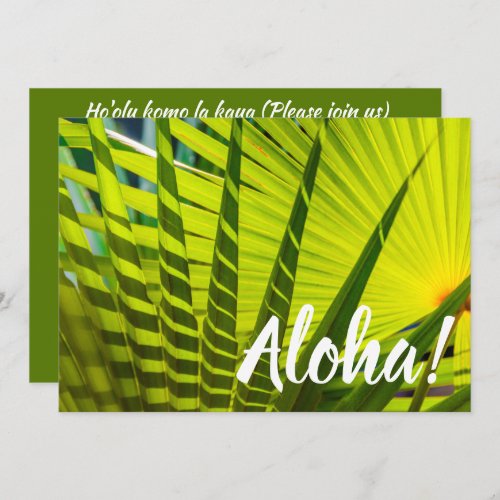 Palm Fan Kilauea Kauai Hawaii Invitation