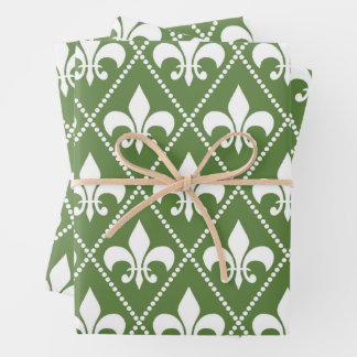 Palm Fleur de Lis Wrapping Paper Sheets