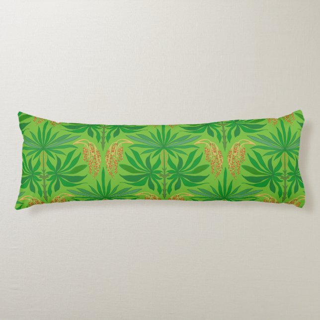 Palm Flowers Tropical Pattern Body Pillow (Front)