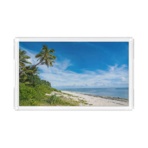 Palm Fringed Kolovai Beach Acrylic Tray