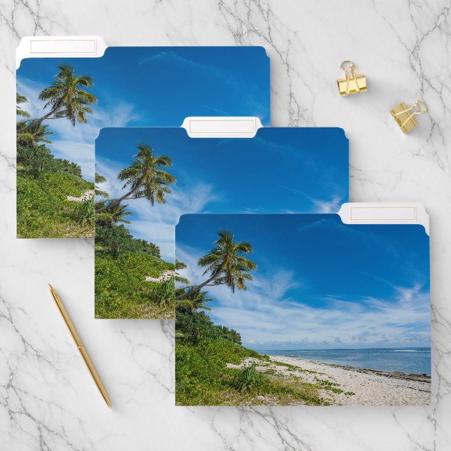 Palm Fringed Kolovai Beach File Folder (Set)