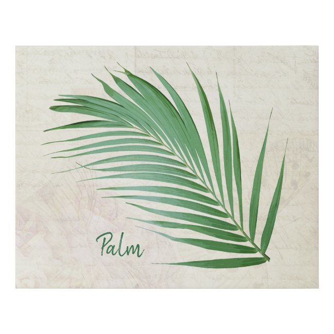 Palm Frond Botanical Design Faux Canvas Print