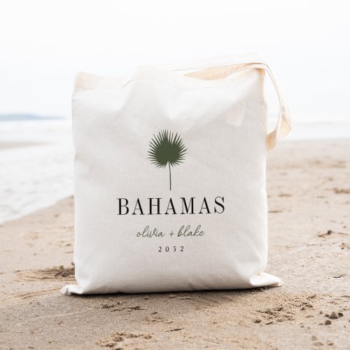 Palm Frond Destination Wedding Welcome Tote Bag