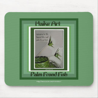Palm Frond Fish Haiku Art Mousepad