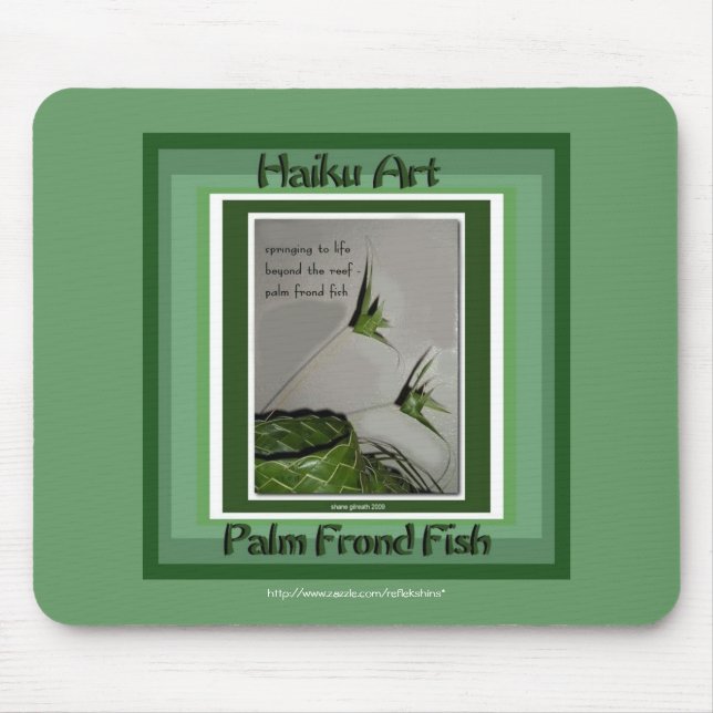 Palm Frond Fish Haiku Art Mousepad (Front)