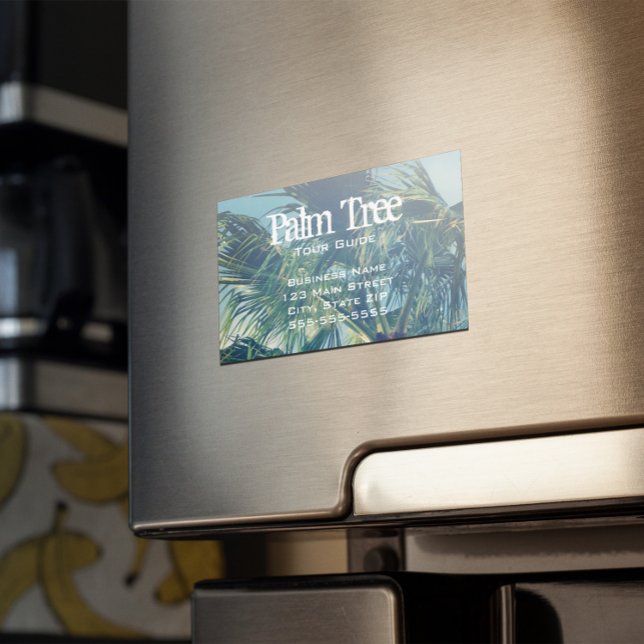 Palm Fronds Business Card Magnet (Create Your Own Palm Tree Photo Business Card Magnets)