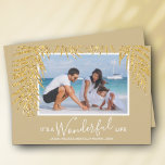 Palm Fronds Christmas Photo Holiday Card<br><div class="desc">Glamorous faux gold glitter palm fronds highlight your favorite photo on these holiday Christmas photo cards. "It's A Wonderful Life", or any greeting you choose, and your names on the bottom in chic lettering. CHANGE the saying, change the fonts, font colors, even the background color! Add more photos or more...</div>