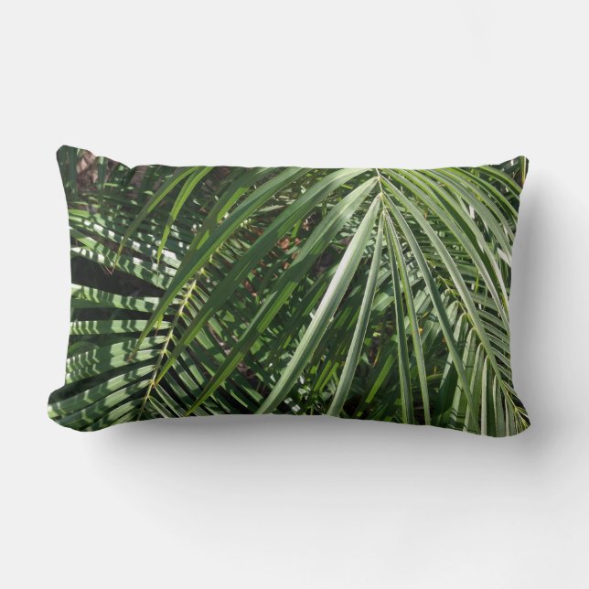Palm Fronds Fine Art Nature Photography Lumbar Pillow (Front)